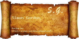 Simon Gordon névjegykártya